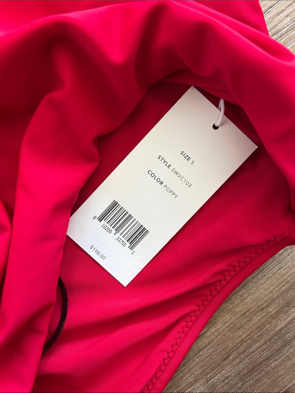 Women’s Vince poppy red strapless one piece swim new small XS - Picture 2 of 4